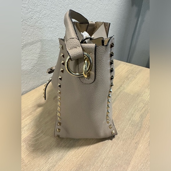 Genuine Leather Rivet Shoulder Bag - Picture 7 of 11